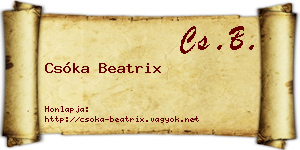 Csóka Beatrix névjegykártya