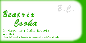 beatrix csoka business card