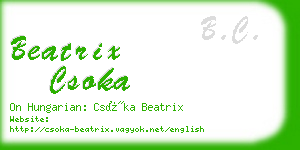 beatrix csoka business card